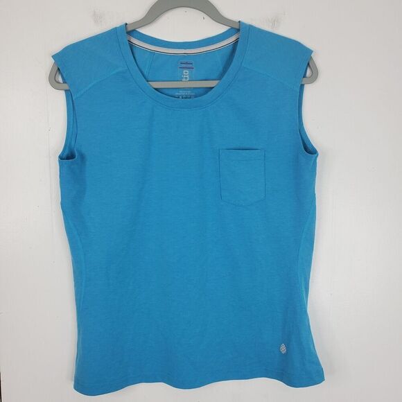 Stio Tipton Tech Tank Top Womens M Pocket Muscle Sleeveless Blue Workout Gym - Picture 1 of 9